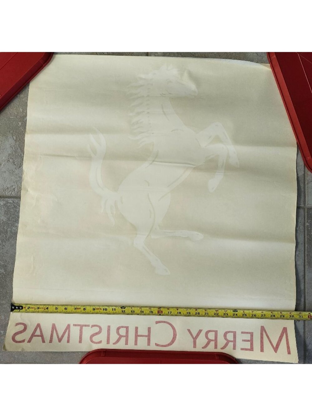 Ferrari Prancing Horse Merry Christmas Large Vinyl Store Window Decal